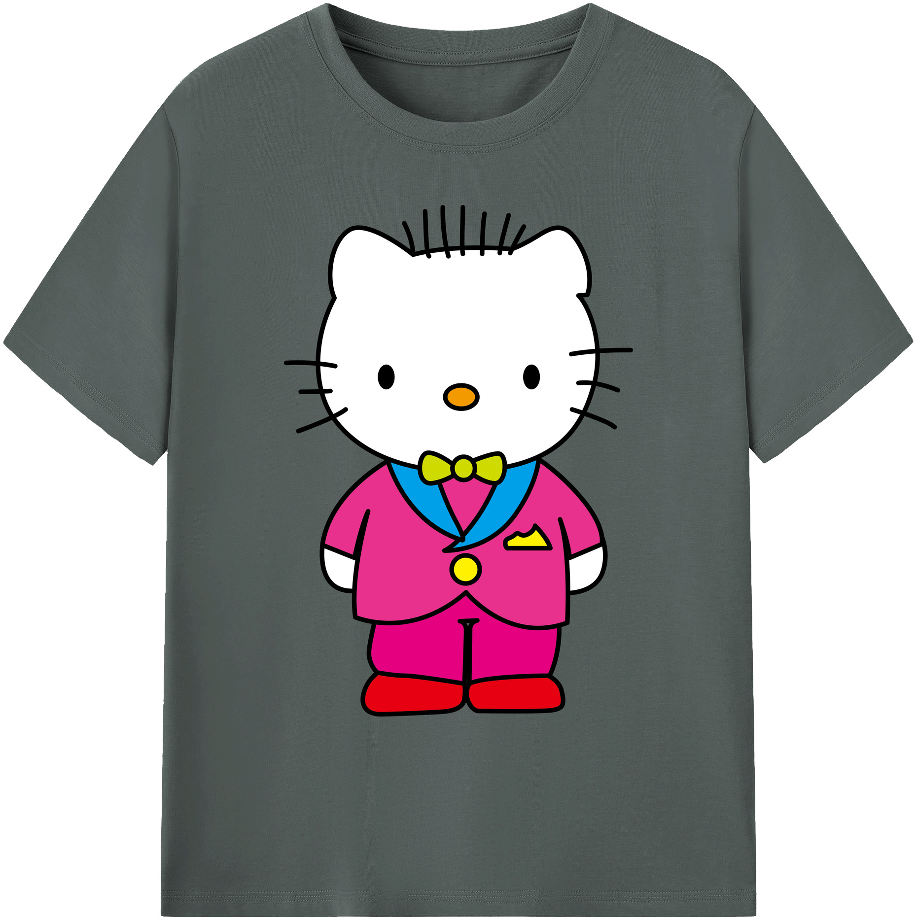 （画像用） Hello Kitty ハローキティ 綿100％ メンズ半袖Tシャツ｜肌触りやわらか＆通気性
